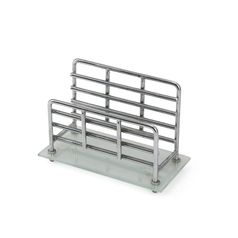 Frosted Glass & Chrome Wire Small File Holder