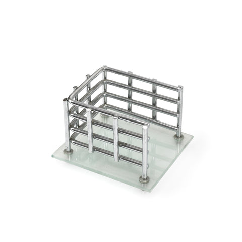 Frosted Glass & Chrome Wire Note Tray
