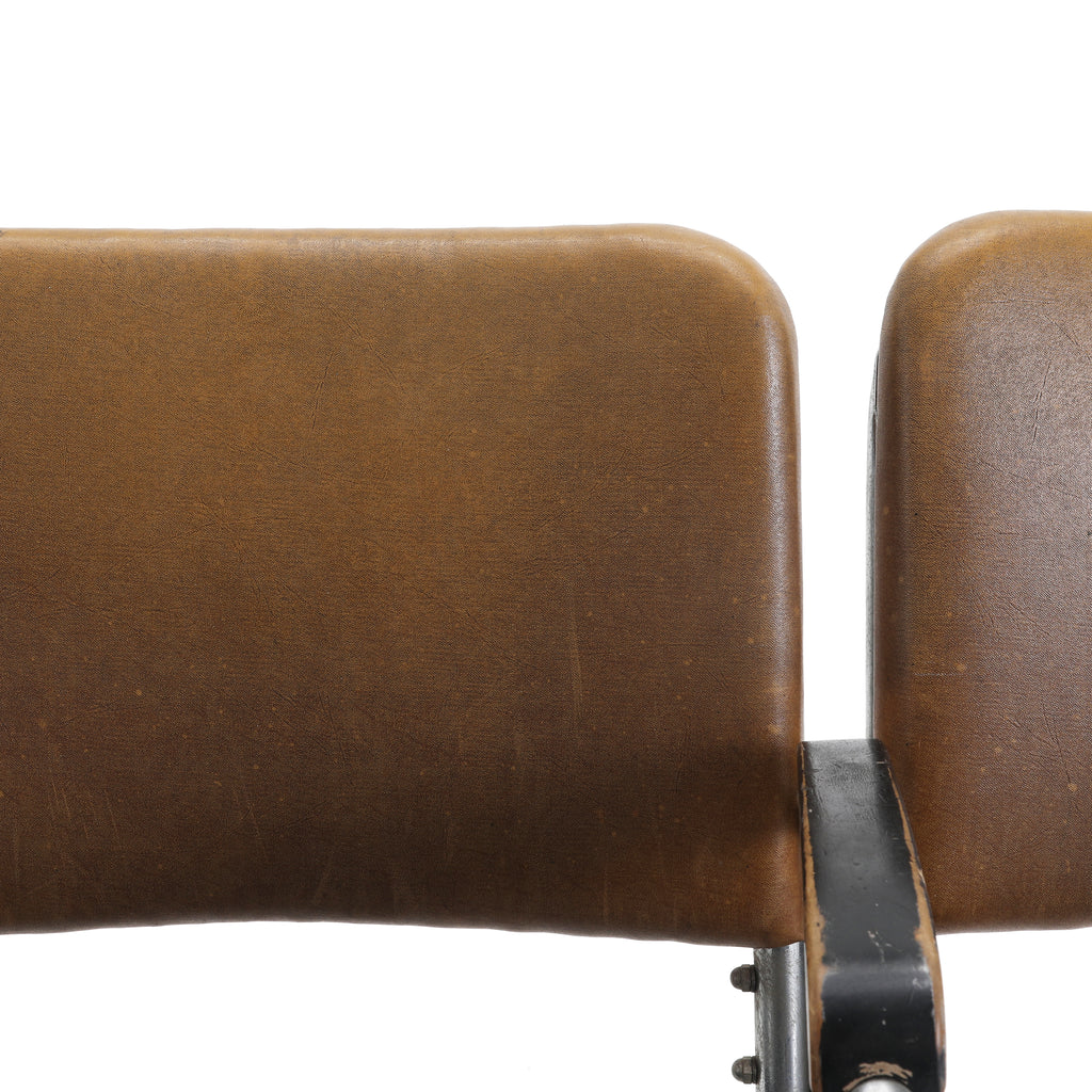 Black & Brown Bench w/ Chrome Legs