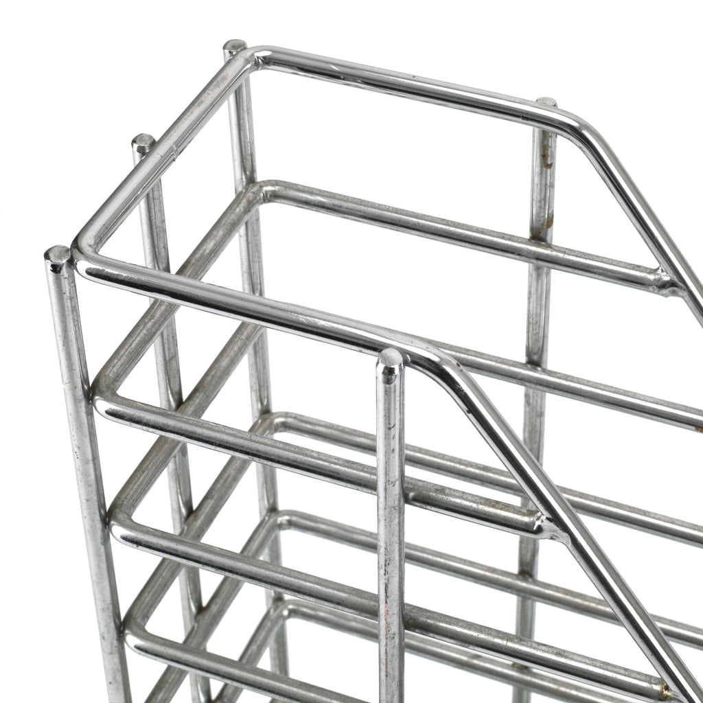 Frosted Glass & Chrome Wire Tall File Holder
