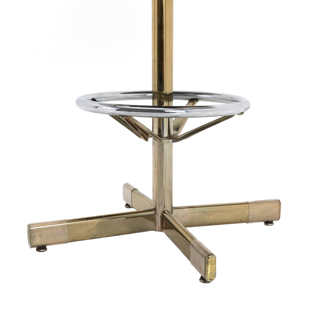 Brown Leather & Gold Barstool