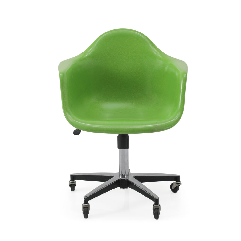 Apple Green Shell Armchair w/ Rolling Base