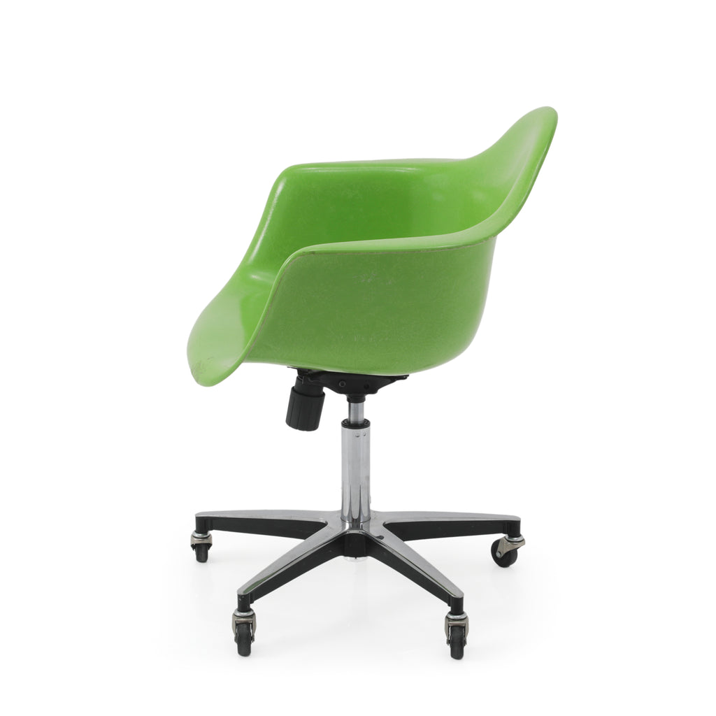 Apple Green Shell Armchair w/ Rolling Base