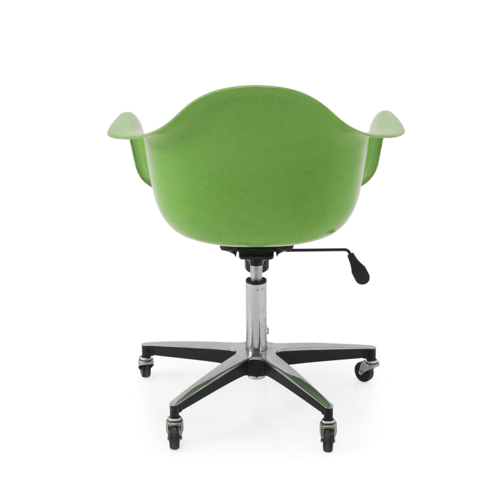 Apple Green Shell Armchair w/ Rolling Base