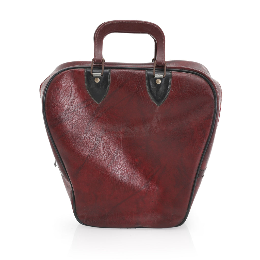 Maroon Leather Bowling Bag