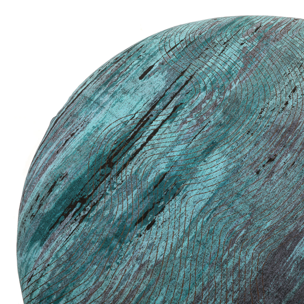 Blue / Purple 80's Round Ottoman
