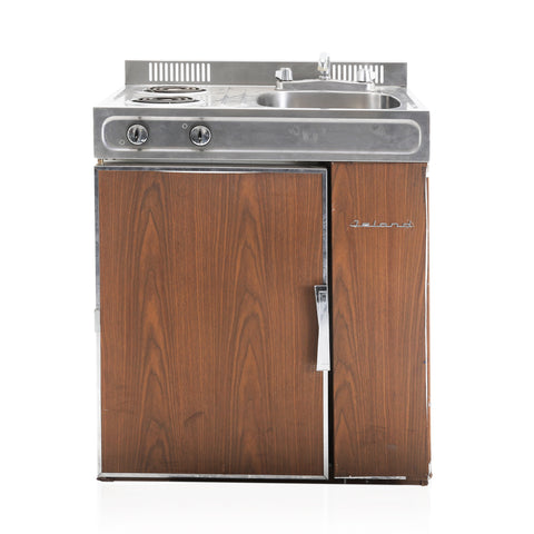 Stainless Island Kitchen Sink / Fridge / Stove Combo Unit