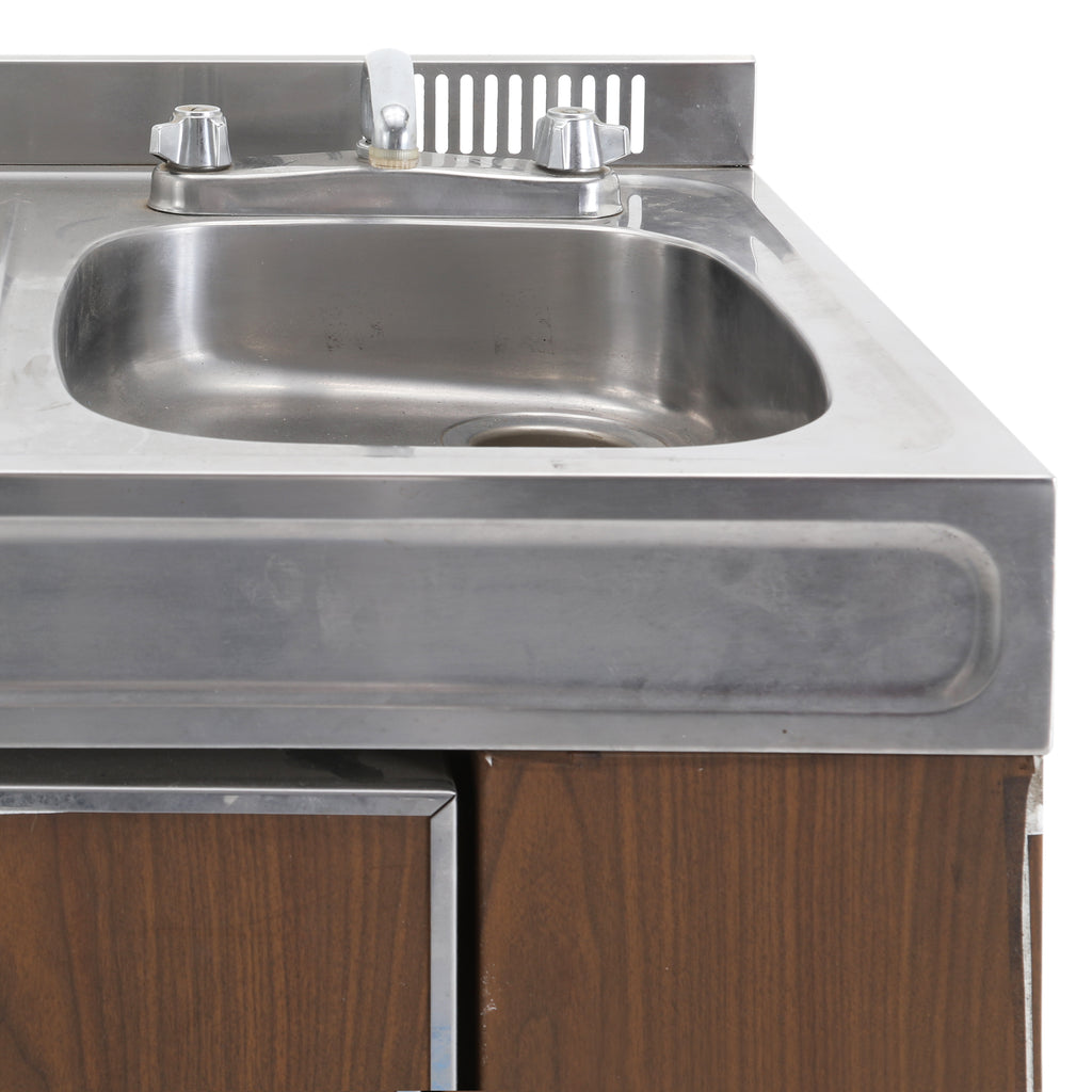 Stainless Island Kitchen Sink / Fridge / Stove Combo Unit