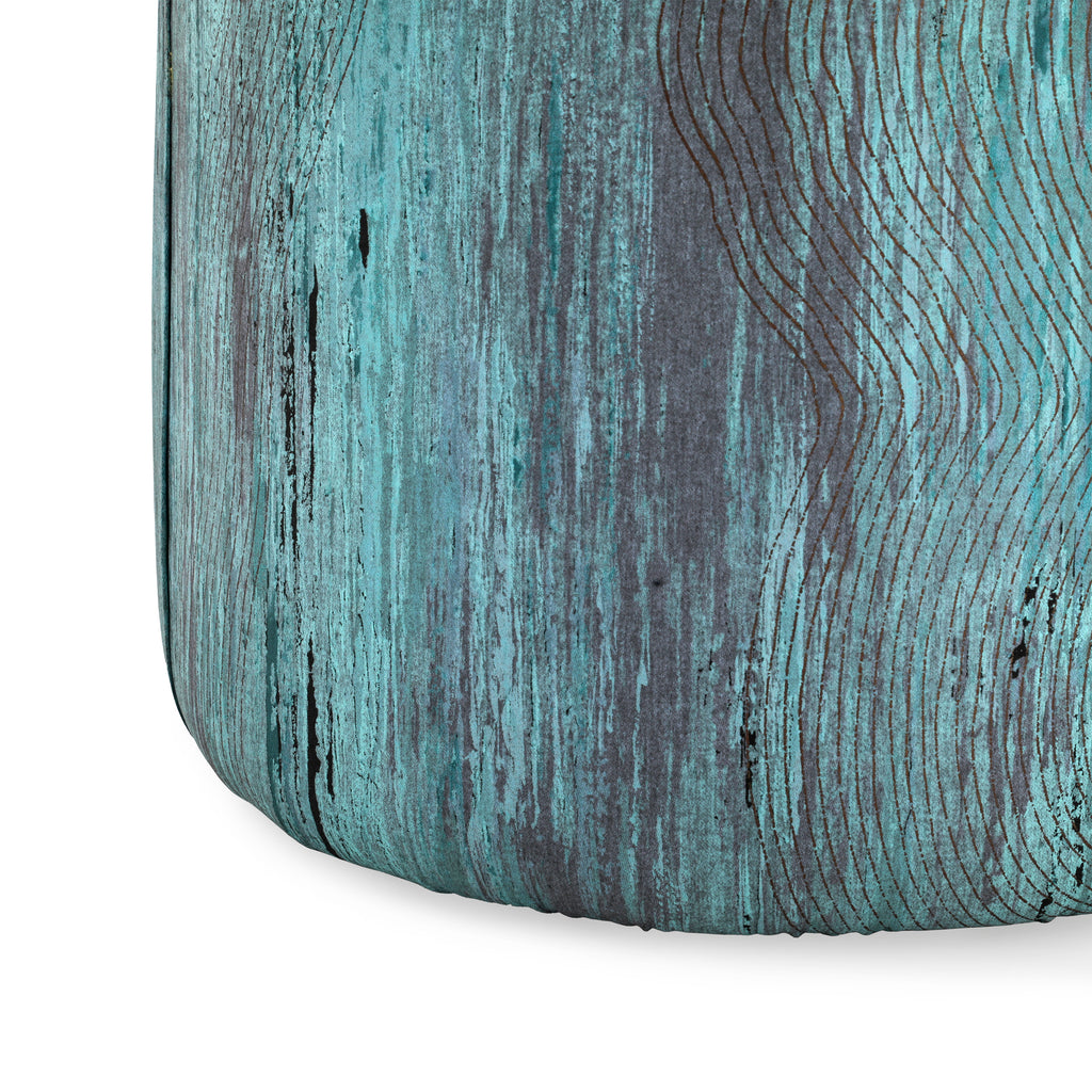 Blue / Purple 80's Round Ottoman