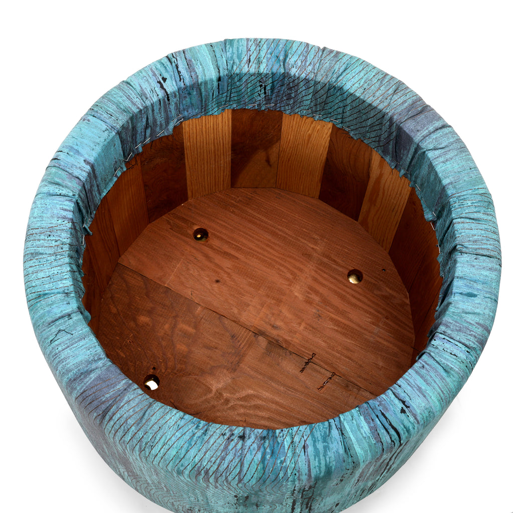 Blue / Purple 80's Round Ottoman