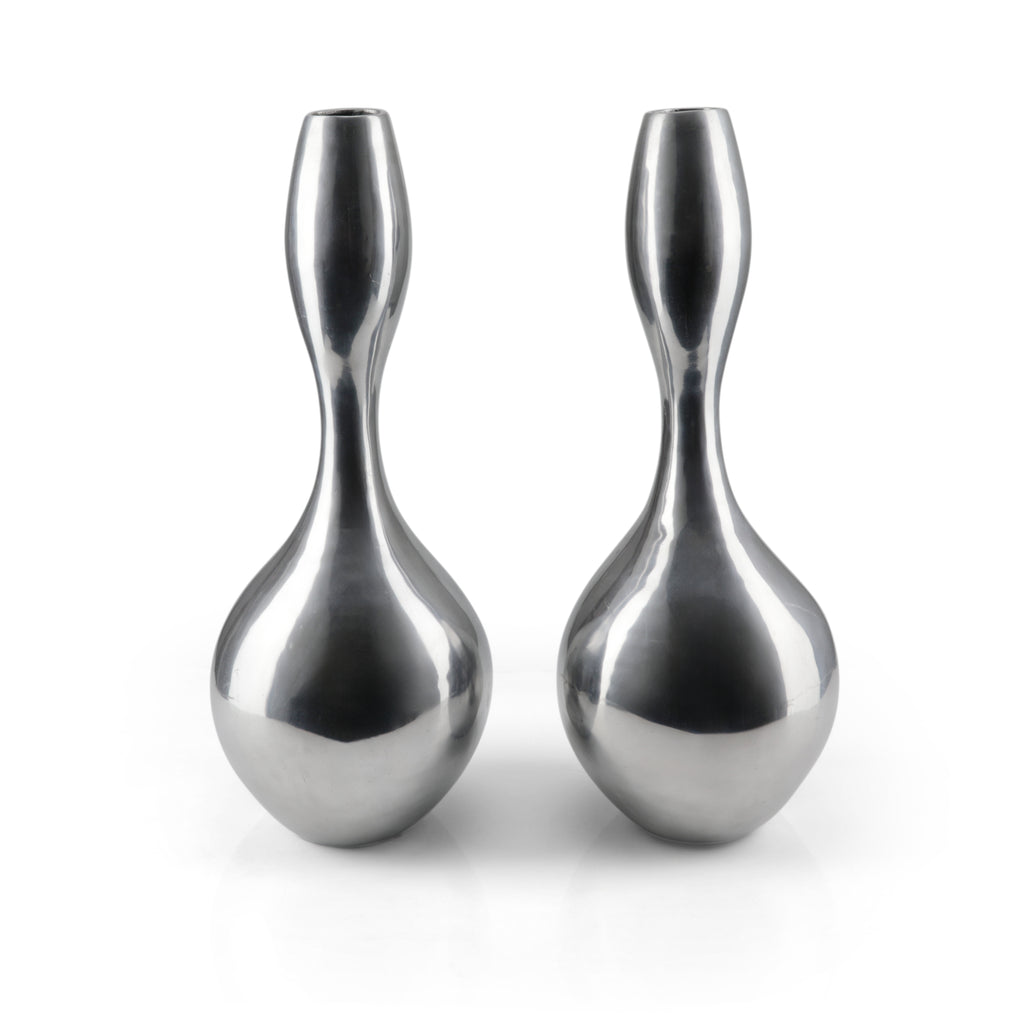 Tall Chrome Hourglass Vase (A+D)