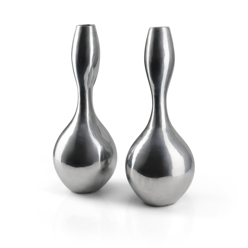 Tall Chrome Hourglass Vase (A+D)