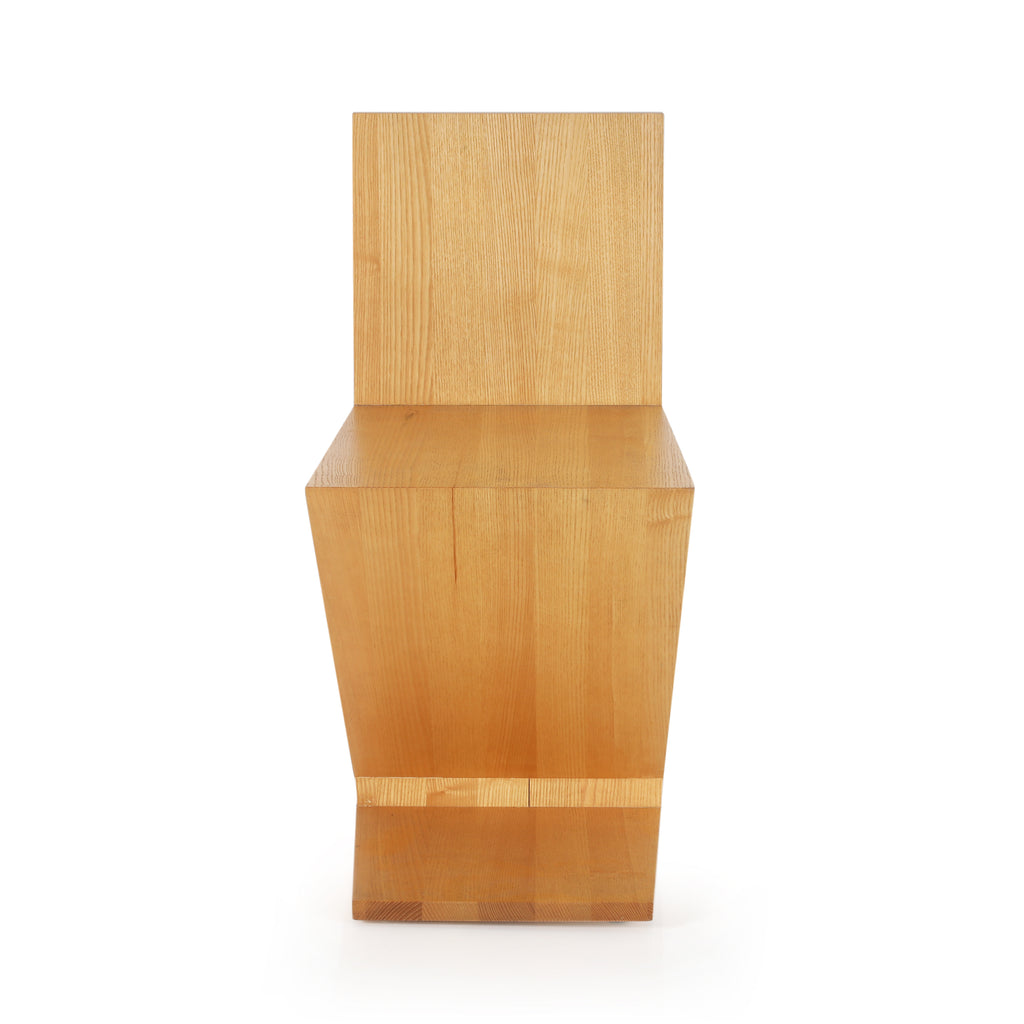 Light Wood Solid Zig Zag Chair