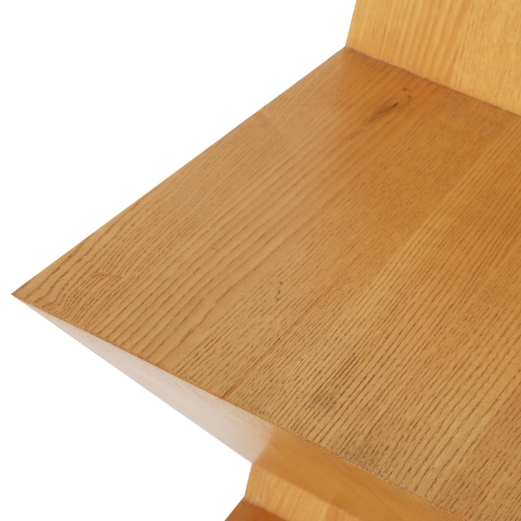 Light Wood Solid Zig Zag Chair