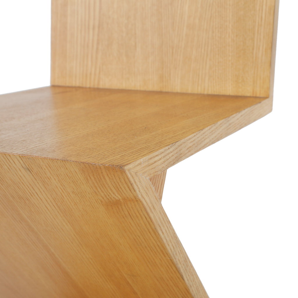 Light Wood Solid Zig Zag Chair