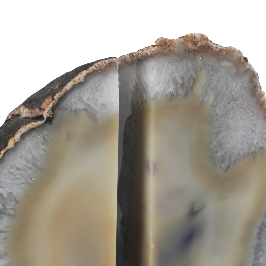Tan / Blue Geode Bookends (A+D)