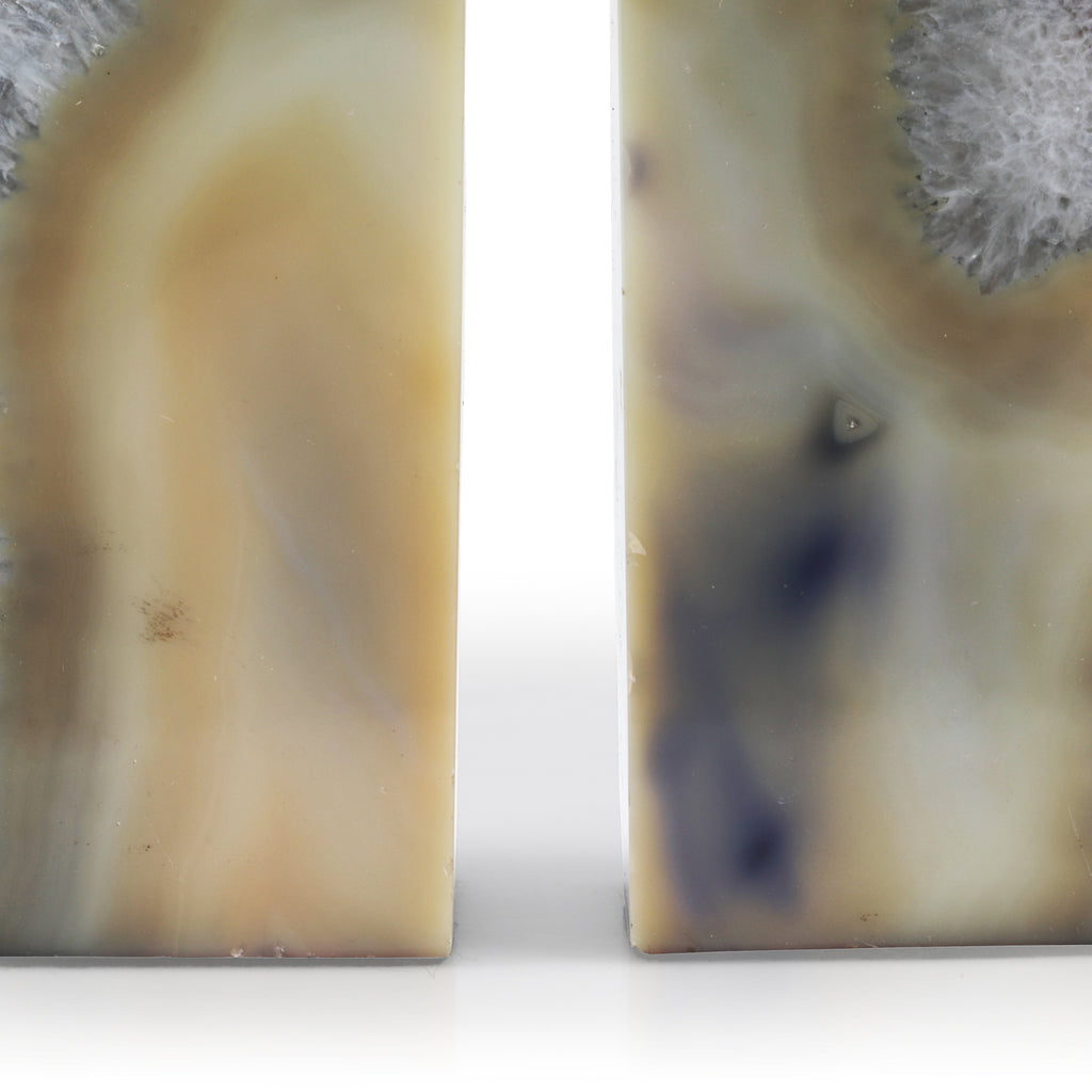 Tan / Blue Geode Bookends (A+D)