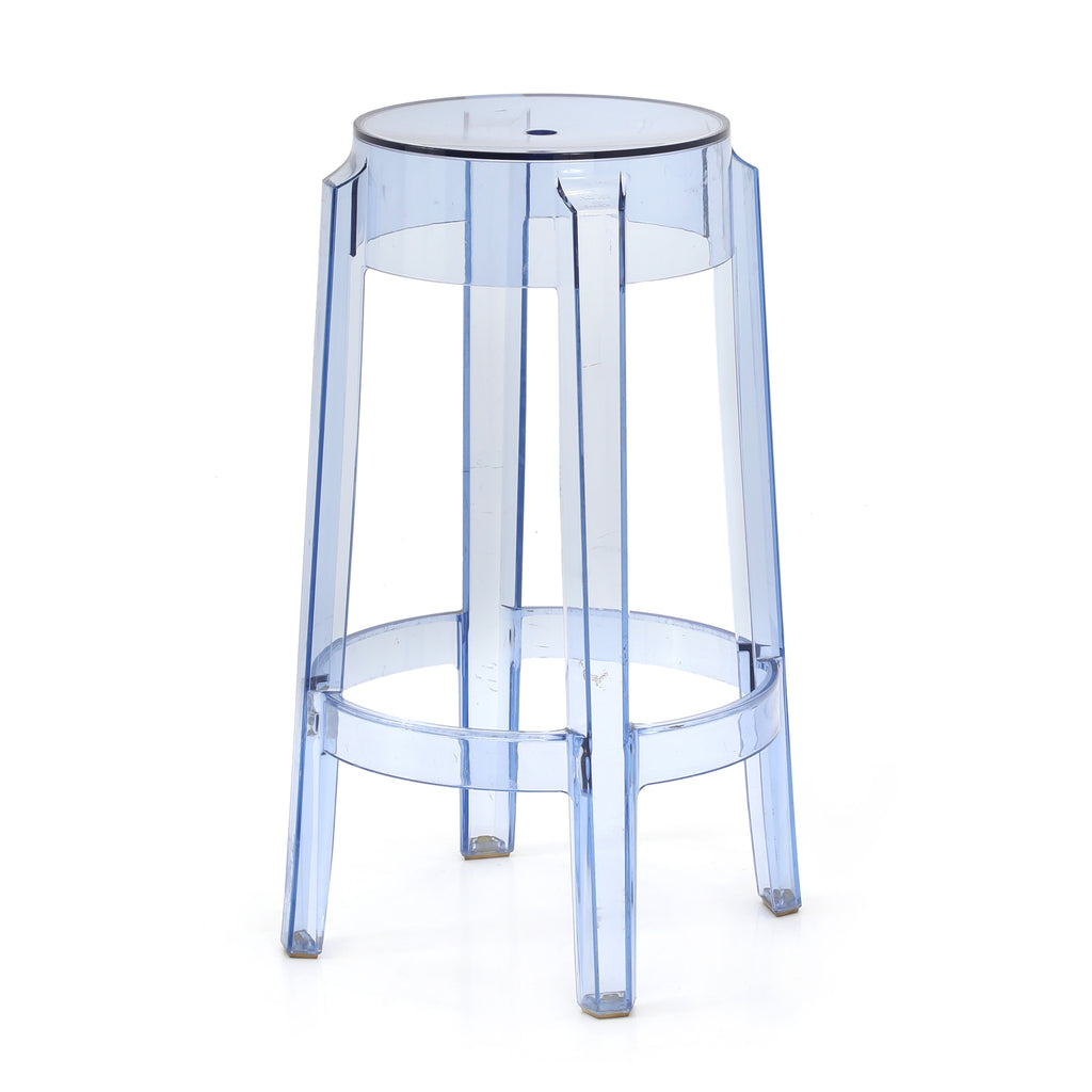 Blue Lucite Kartell Ghost Stool