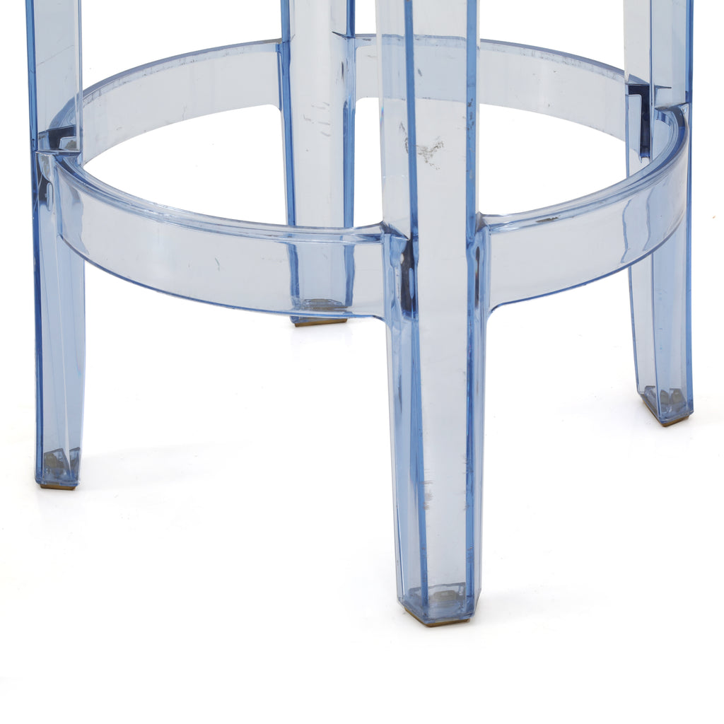 Blue Lucite Kartell Ghost Stool