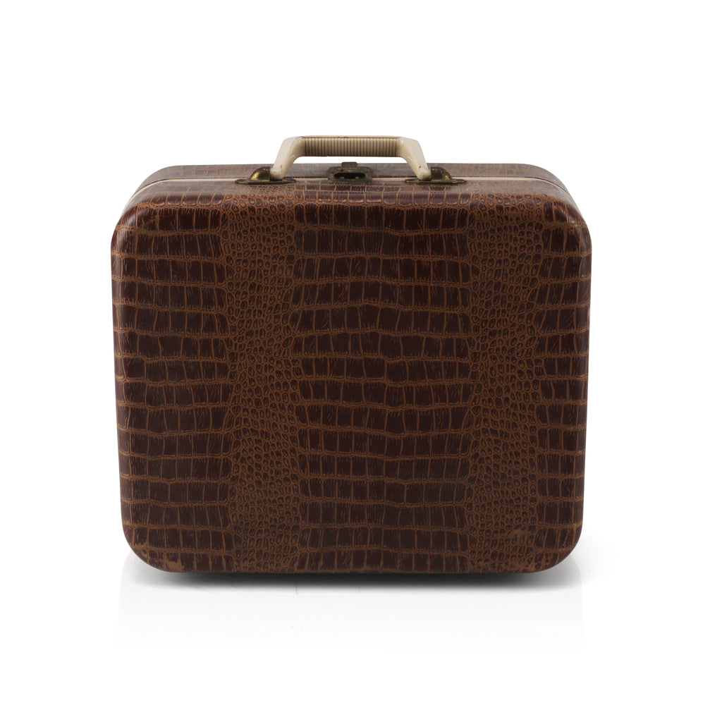 Portable RCA Victor Turntable in Brown Croc Case