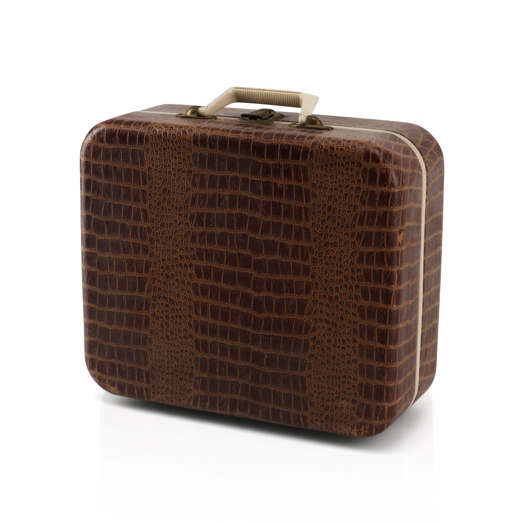 Portable RCA Victor Turntable in Brown Croc Case