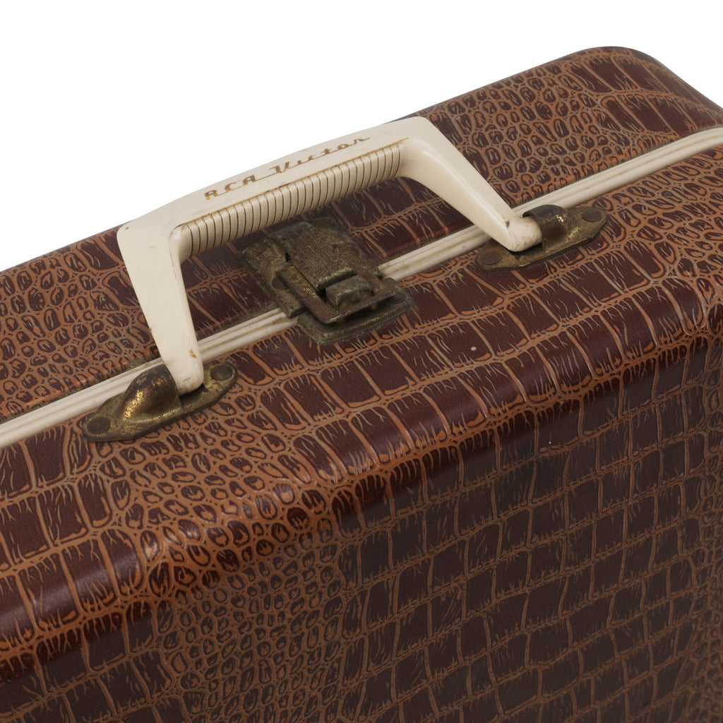 Portable RCA Victor Turntable in Brown Croc Case