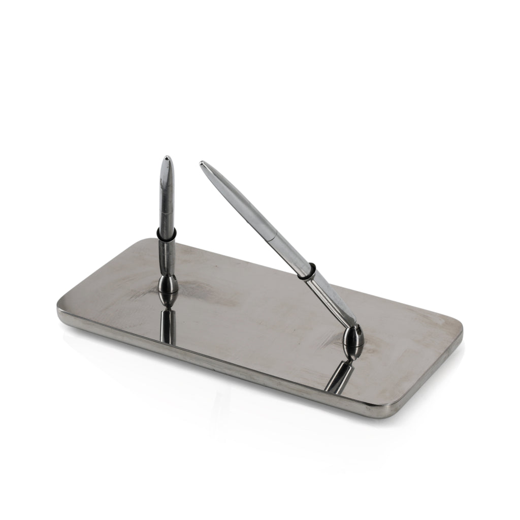 Chrome Double Pen Holder