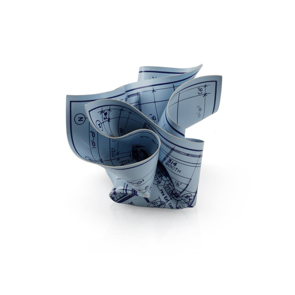 Faux Crumpled Blueprint