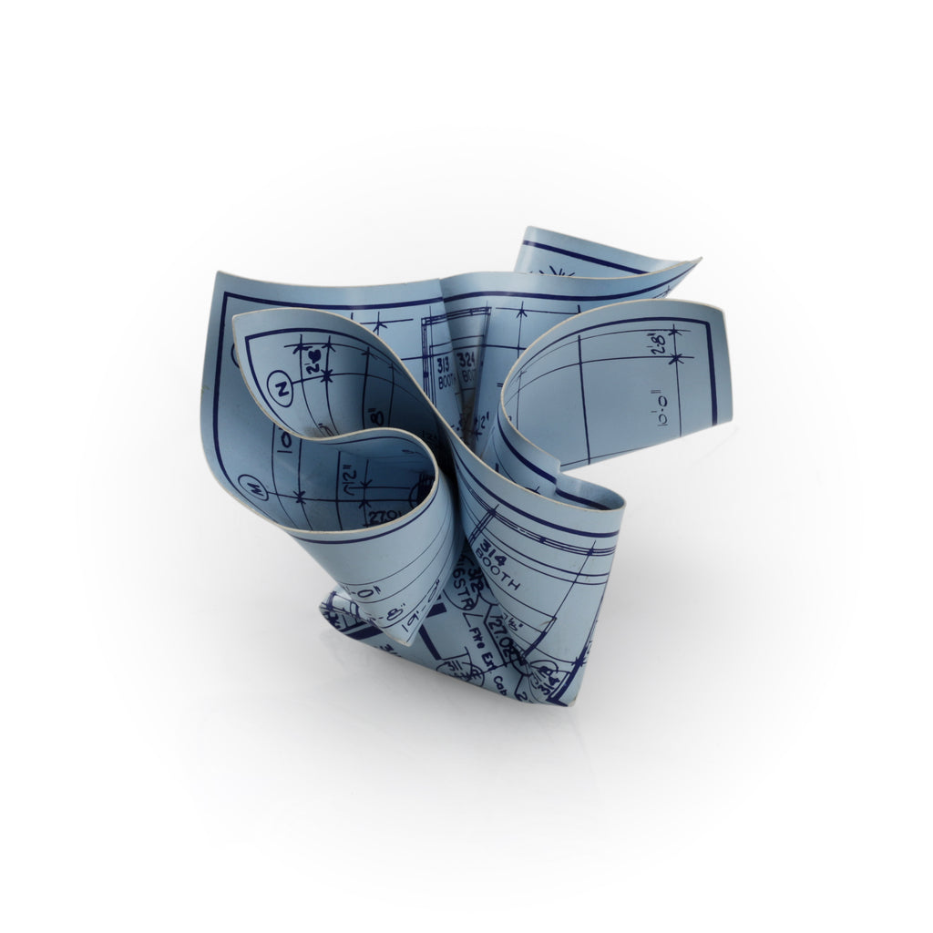 Faux Crumpled Blueprint
