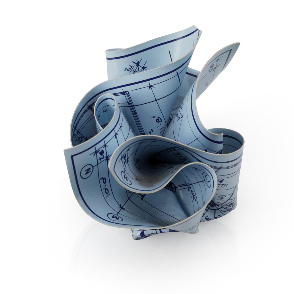 Faux Crumpled Blueprint