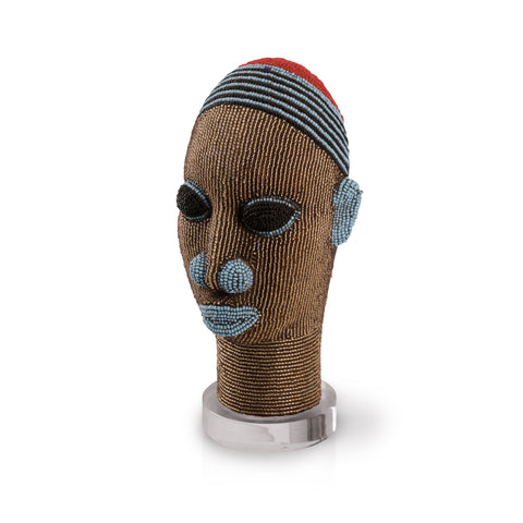 Brown Beaded African Bust (A+D)