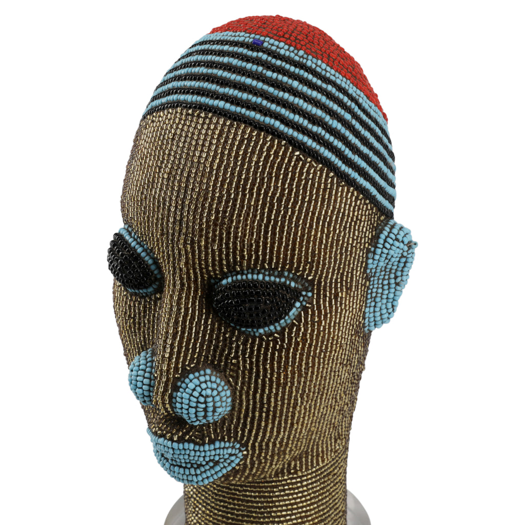 Brown Beaded African Bust (A+D)