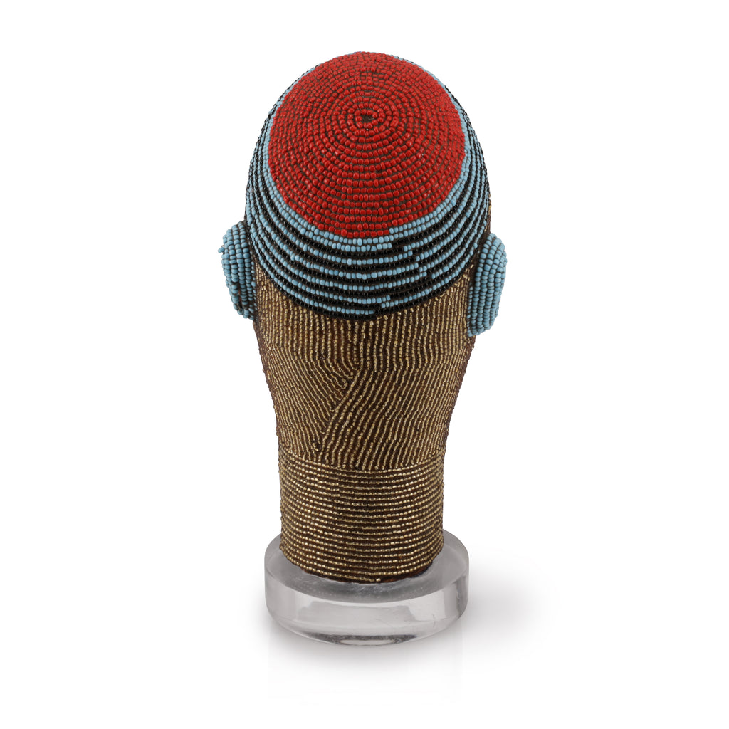 Brown Beaded African Bust (A+D)
