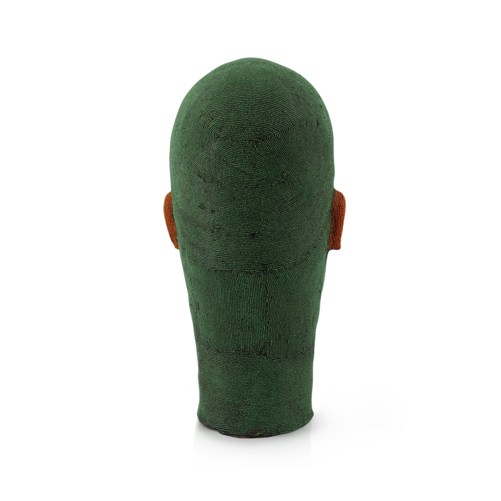 Large Green Beaded African Bust (A+D)
