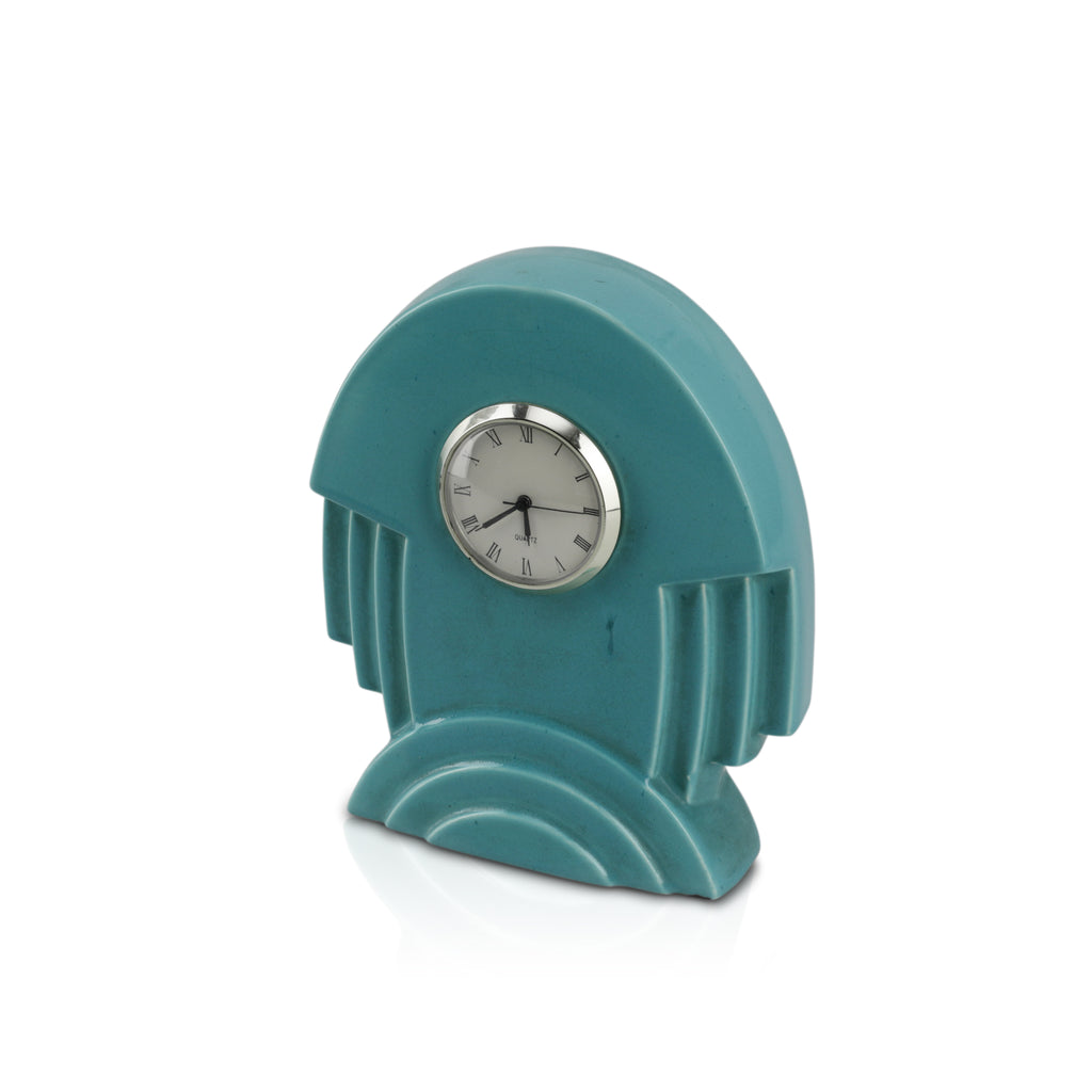 Turquoise Ceramic Deco Clock