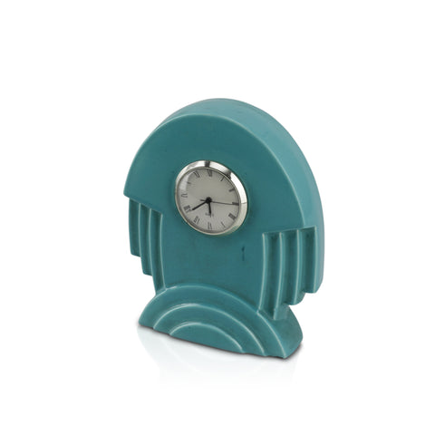 Turquoise Ceramic Deco Clock
