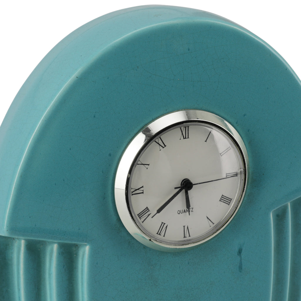 Turquoise Ceramic Deco Clock