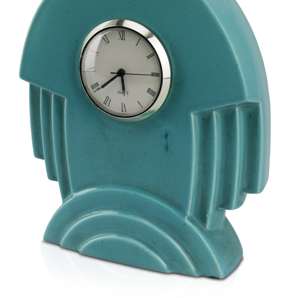 Turquoise Ceramic Deco Clock