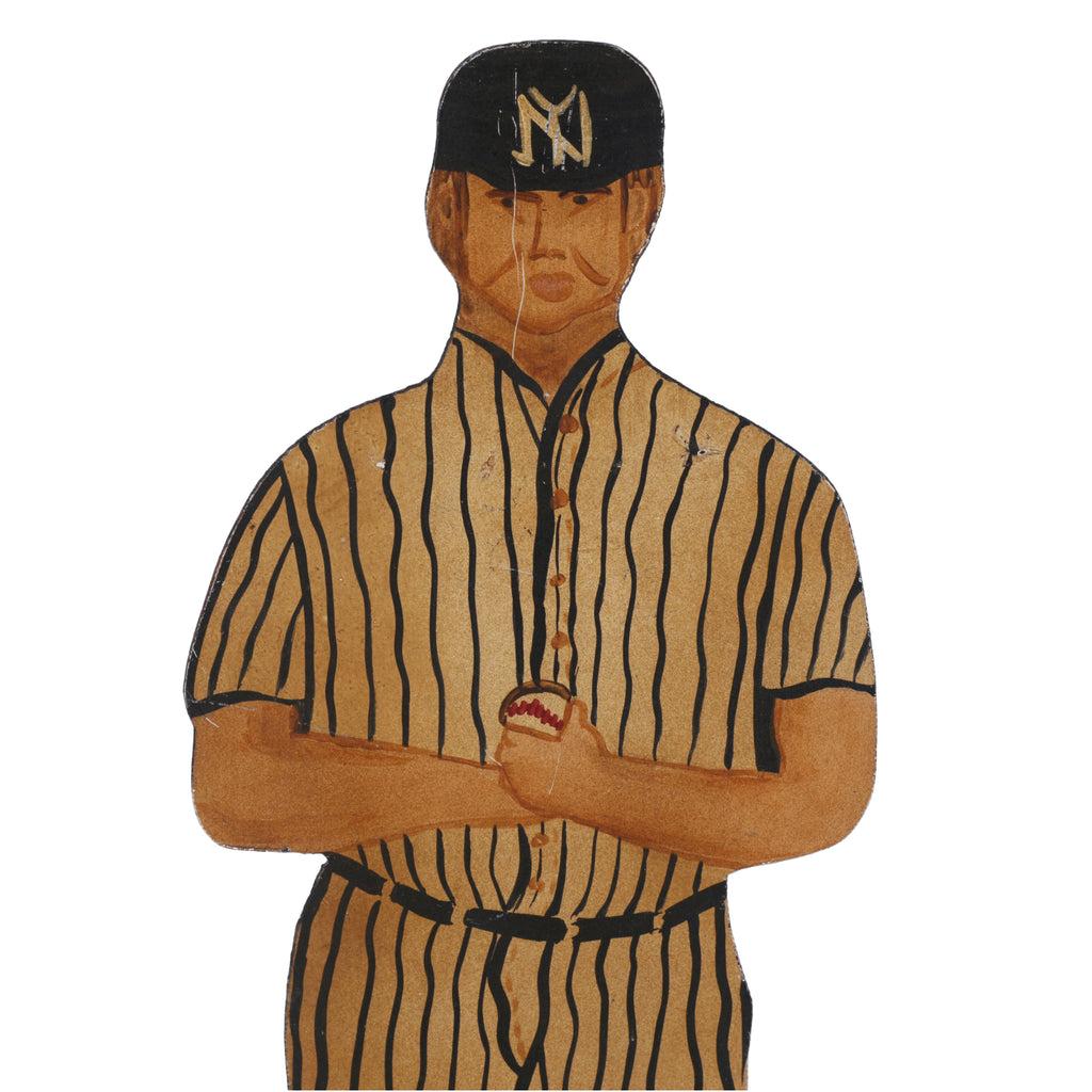 Vintage NY Baseball Player Sign