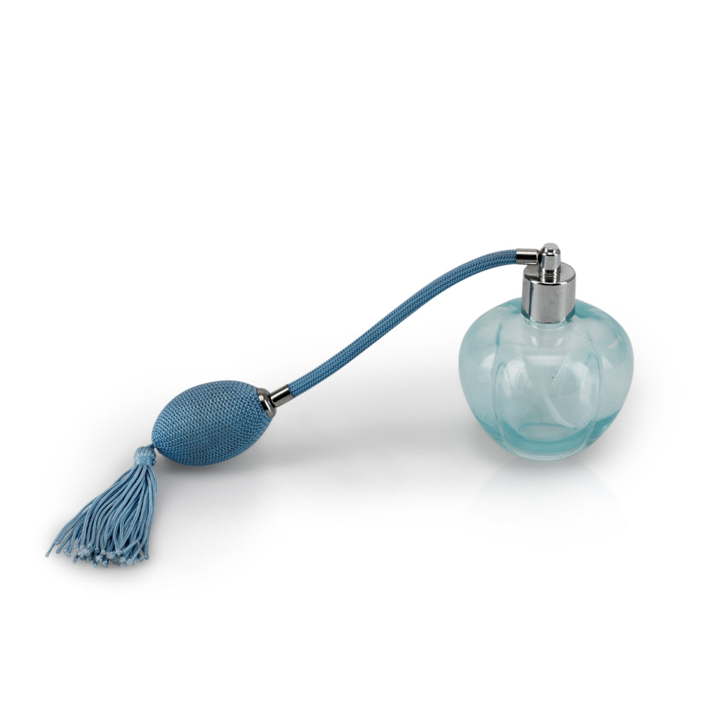 Blue Glass Perfume Bottle w/ Pump (A+D)