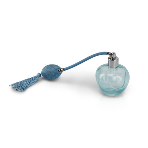 Blue Glass Perfume Bottle w/ Pump (A+D)