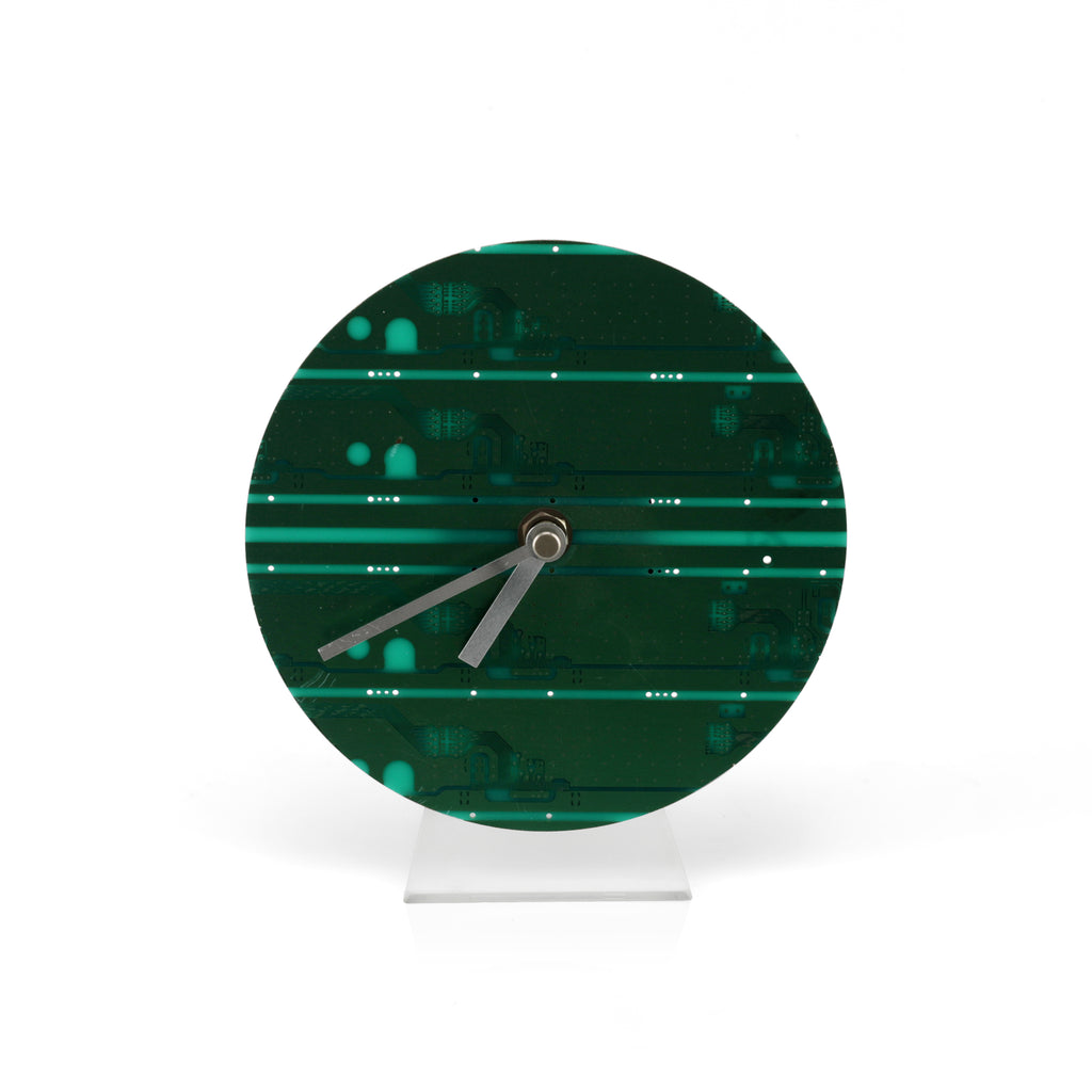 Green Computer Chip Clock
