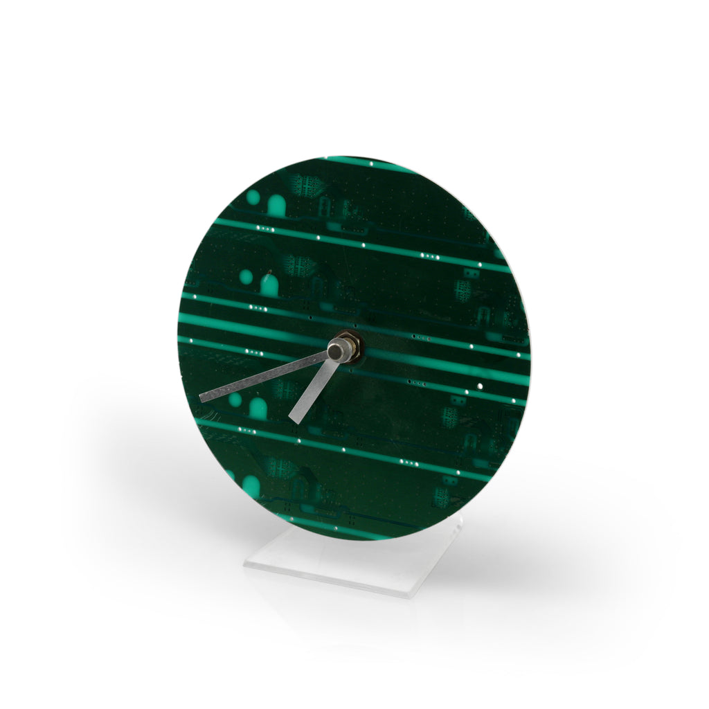 Green Computer Chip Clock