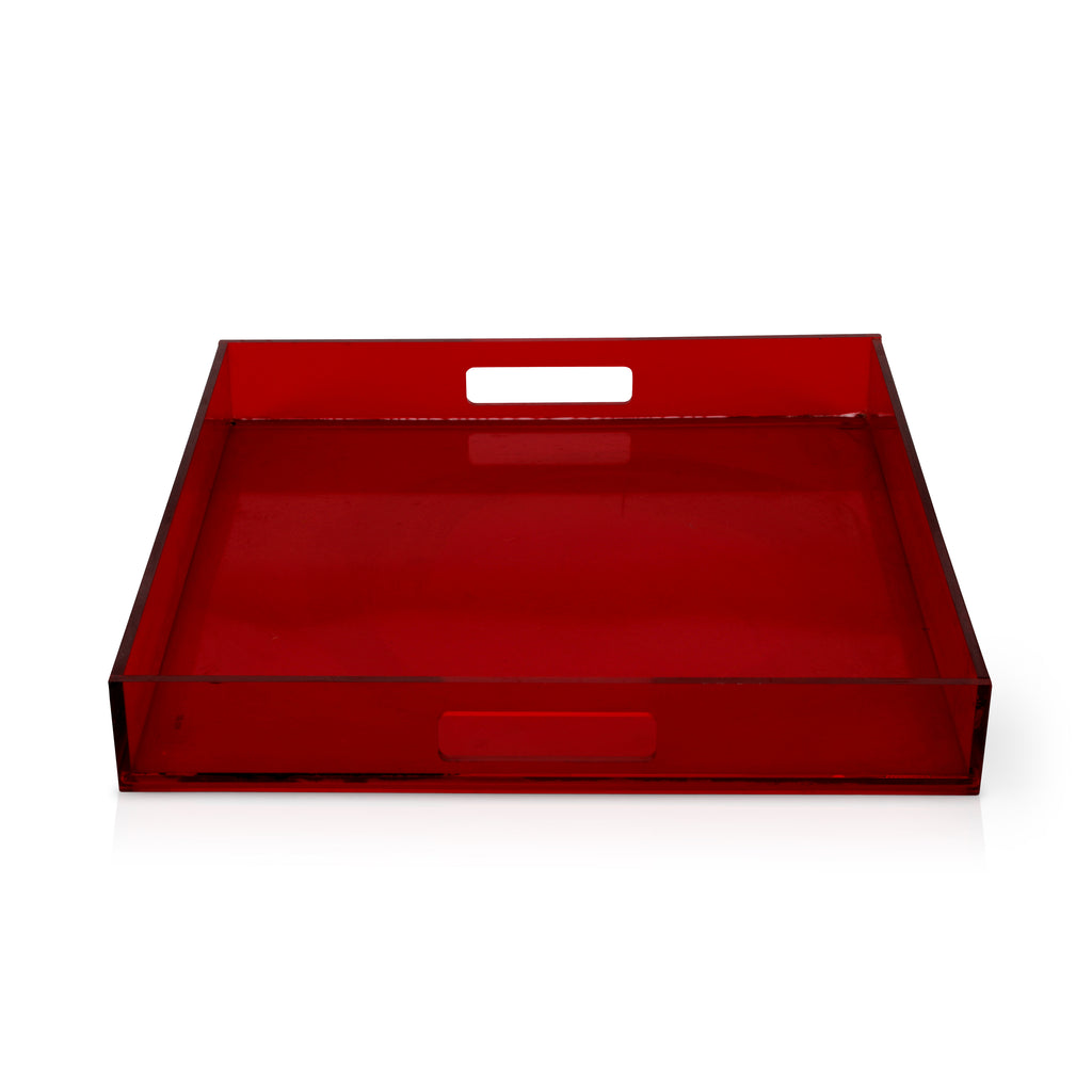 Red Acrylic Square Tray
