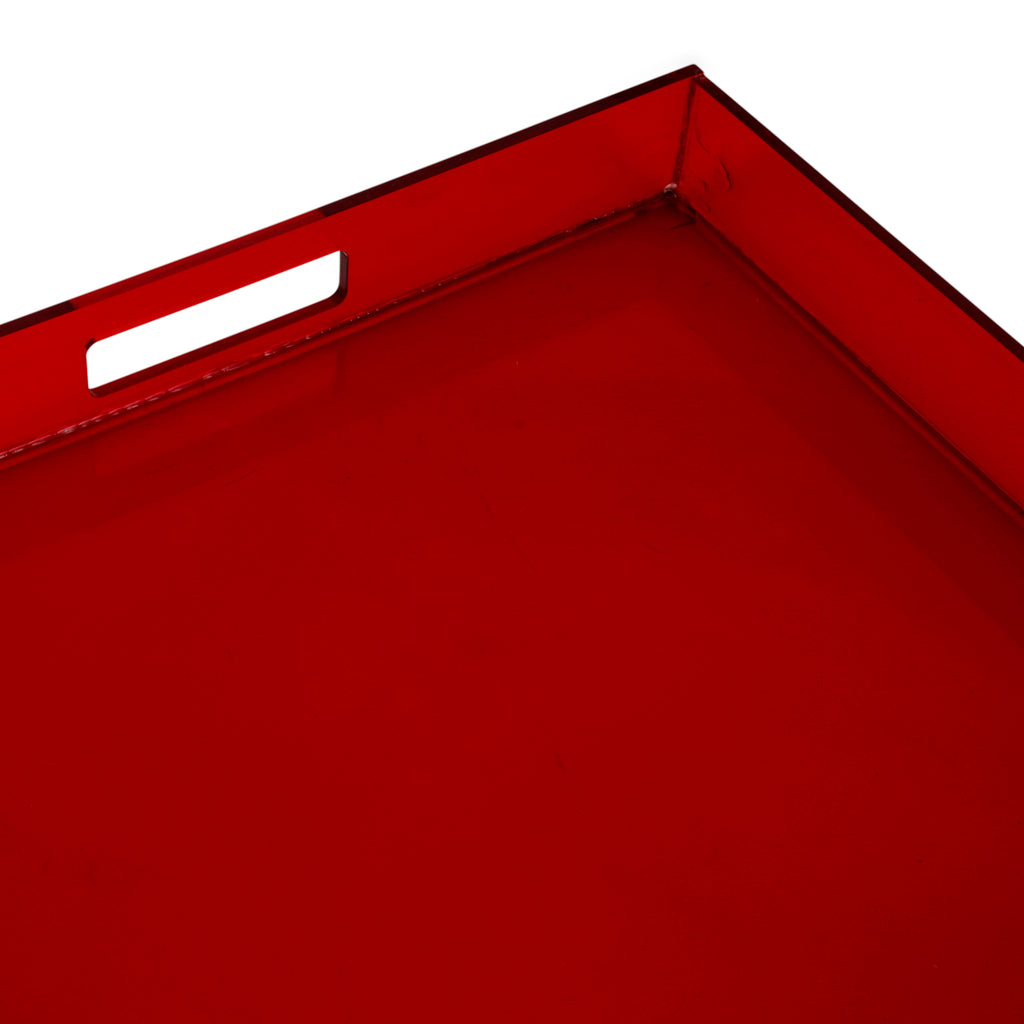 Red Acrylic Square Tray
