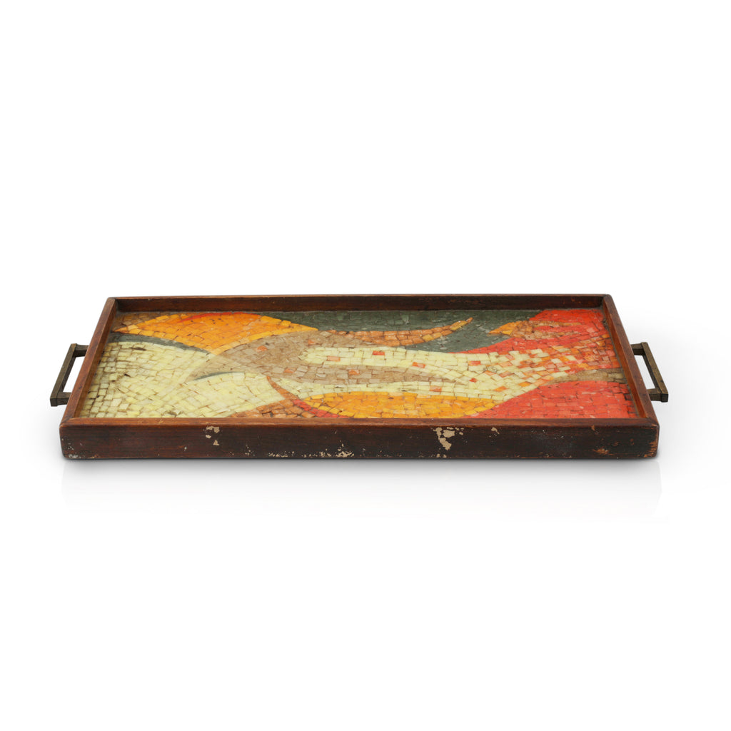Distressed Mosaic Tile Tray