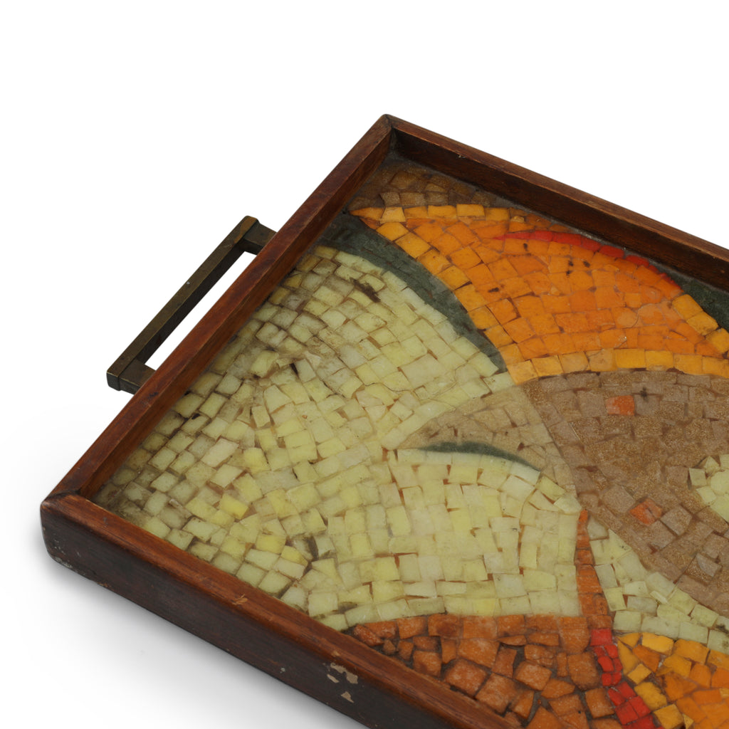 Distressed Mosaic Tile Tray