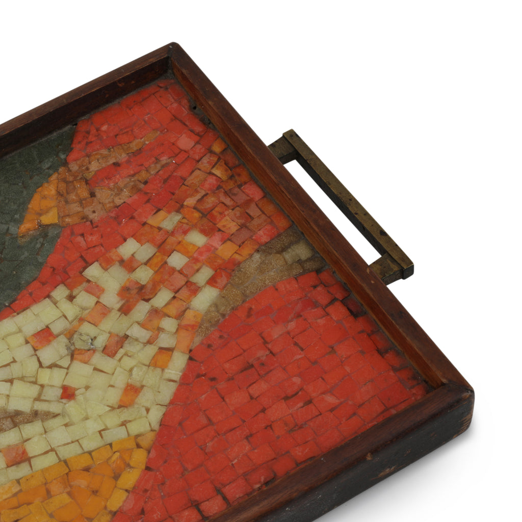 Distressed Mosaic Tile Tray