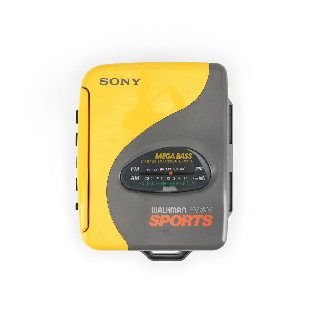 Vintage Yellow Sony Walkman Sports Cassette Player / Radio