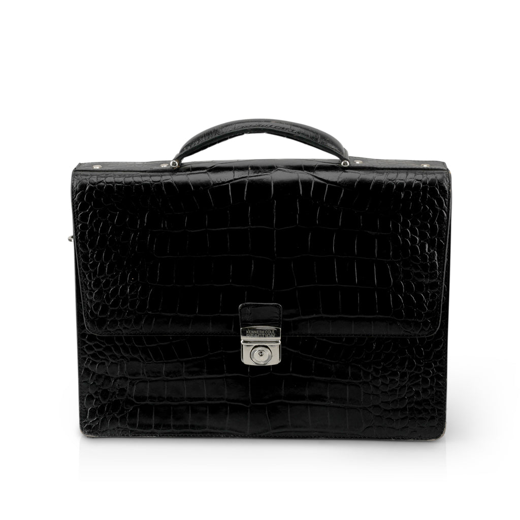 Black Embossed Alligator Bag